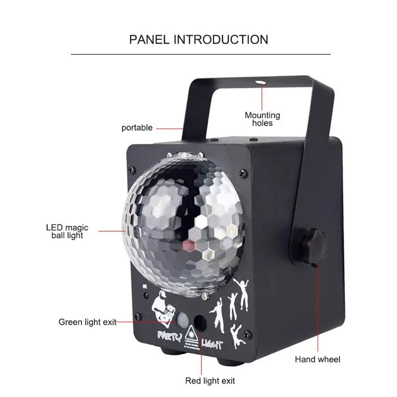 Цветная (RGB светодиодный Кристалл Диско Шар магического с 60 моделей RG лазерный