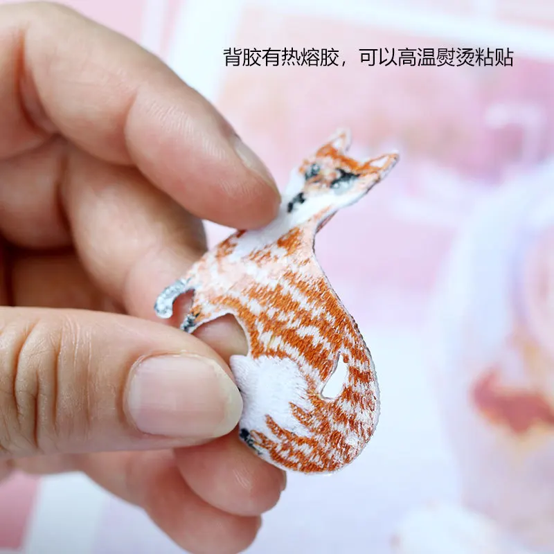 WhatIlife оранжевая мультяшная нашивка для одежды с маленькой лисой вышивка наклейки