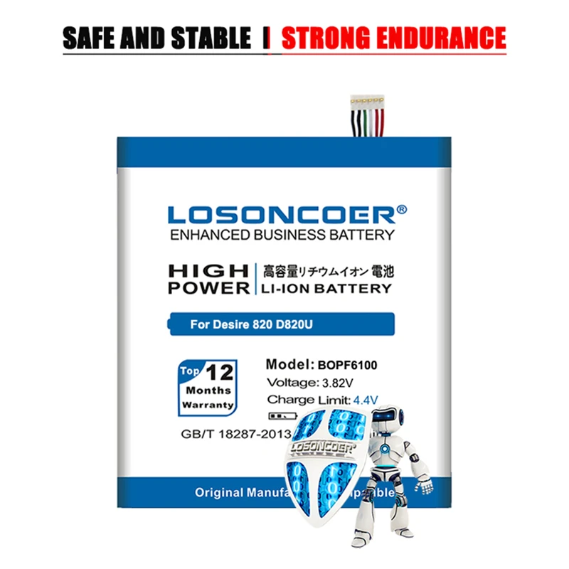 Аккумулятор LOSONCOER BOPF6100 4300 мАч для HTC Desire 820 D820u 820Q D820t D826 826T 826 Вт замена батареи|battery