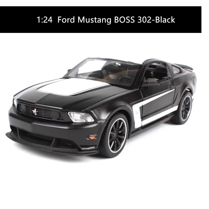 BOSS 302-Black Изысканная 1:24 модель из сплава Mustang GT, модель спортивного автомобиля, коллекция премиум и gif - Цвет: BOSS 302-Black