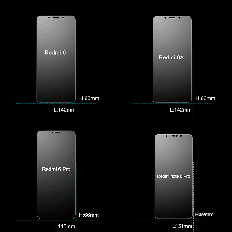 Закаленное стекло для Xiaomi Redmi Note 6 Pro 2 шт. Защитное 6A экрана Pro|Защитные стёкла и