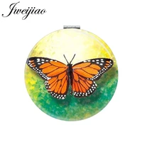 youhaken butterfly art photo mini makeup mirror beauty folding round hand compact mirrors 1x2x magnifying portable gift