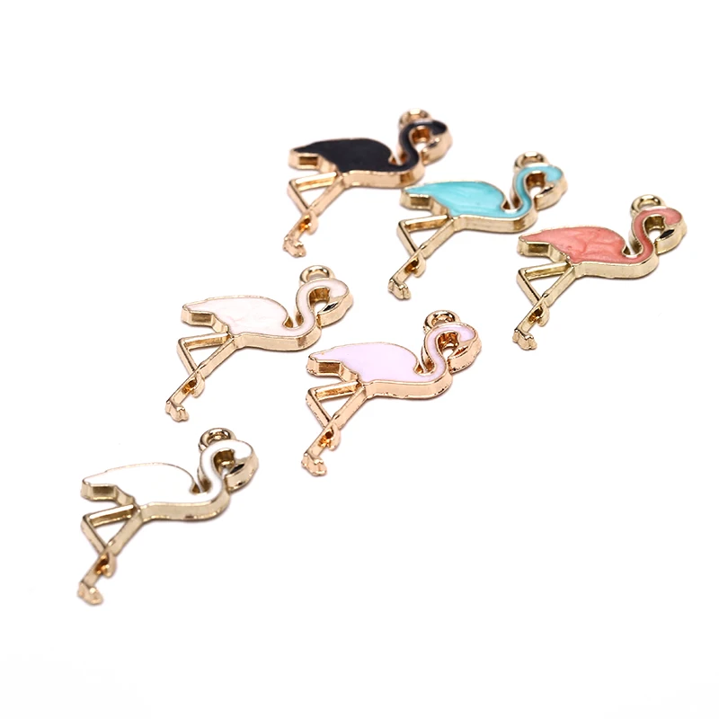 10 шт. сплав эмаль капля масло Красный Розовый Лебедь Кулон DIY ожерелье результаты