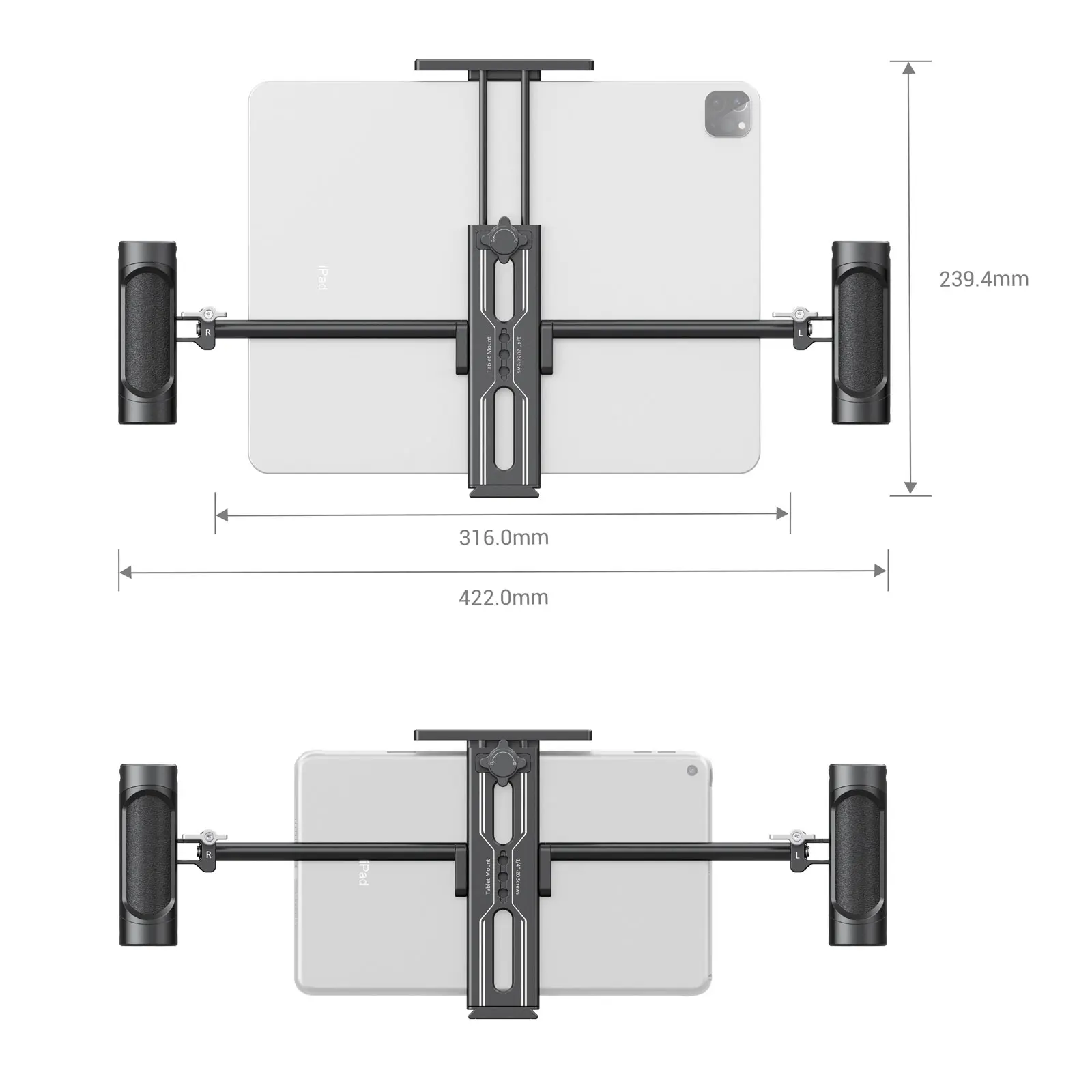 Металлический держатель для планшета SmallRig с двойной рукояткой iPad адаптер