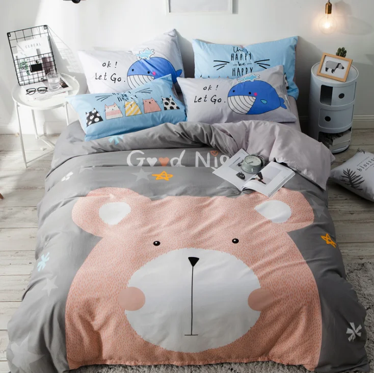 Комплект хлопковой кроватки из 3 предметов постельное белье для принцессы с