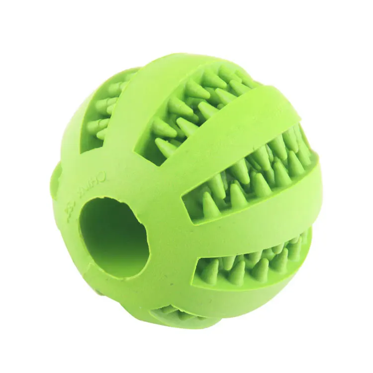 Green Мягкая собака игрушка, резиновый мяч для жевательная игрушка для собаки интерактивные еластикты мячи для животных чистка зубов шар Еда игрушка-диспенсер - Цвет: Green