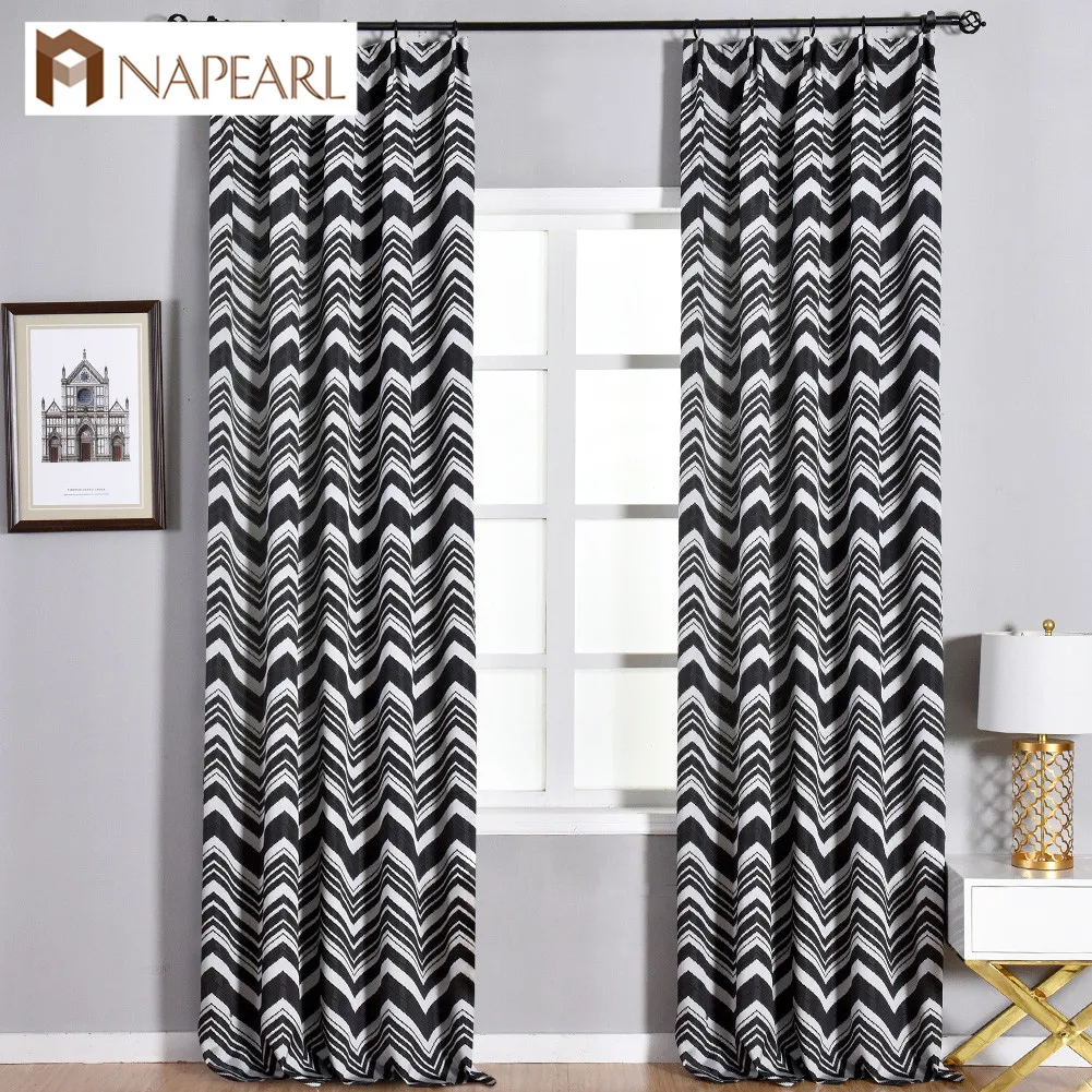 NAPEARL 1 шт. Классическая нить гостиная жаккардовые шторы в полоску волнистые