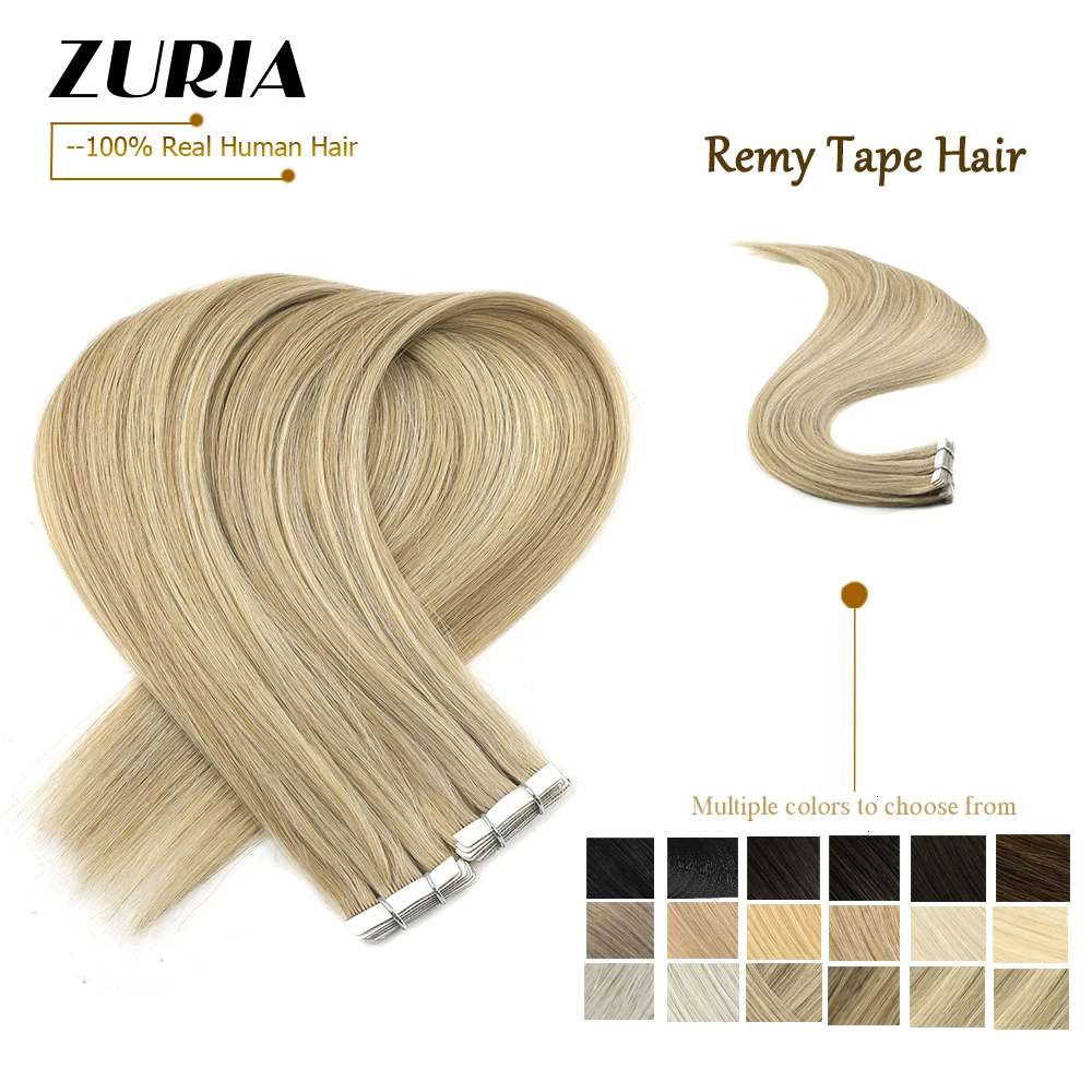 ZURIA двойного рисования любовь линии ленты в Реми человеческие волосы удлинители