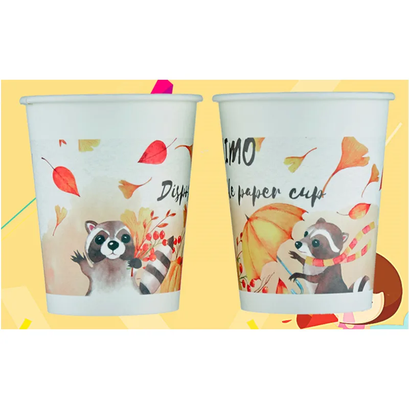 cup 100 шт, Рождественский подарок на день рождения, плотный Одноразовый бумажный стаканчик, 250 мл, чашка для кофе, сока, воды, напитков, для дома, офиса, бизнеса - Цвет: cup