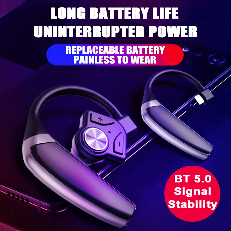 

Wireless Earphones Business Headphones Handsfree Bluetooth-compatible Headset Drive Call Sports Earbuds With Mic for All Phones