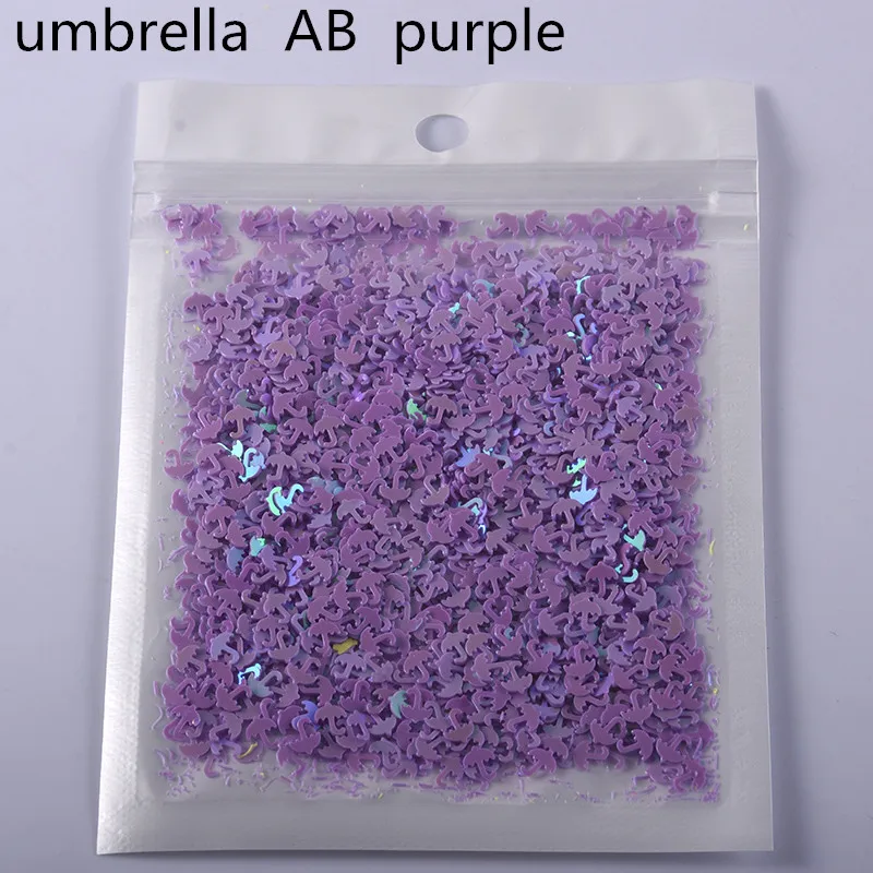 AB purple 10 г/лот новые ПВХ блестки для рукоделия зонтик формы блестки Сделай Сам одежда швейная ткань Свадебные поделки Женская одежда Аксессуары - Цвет: AB purple