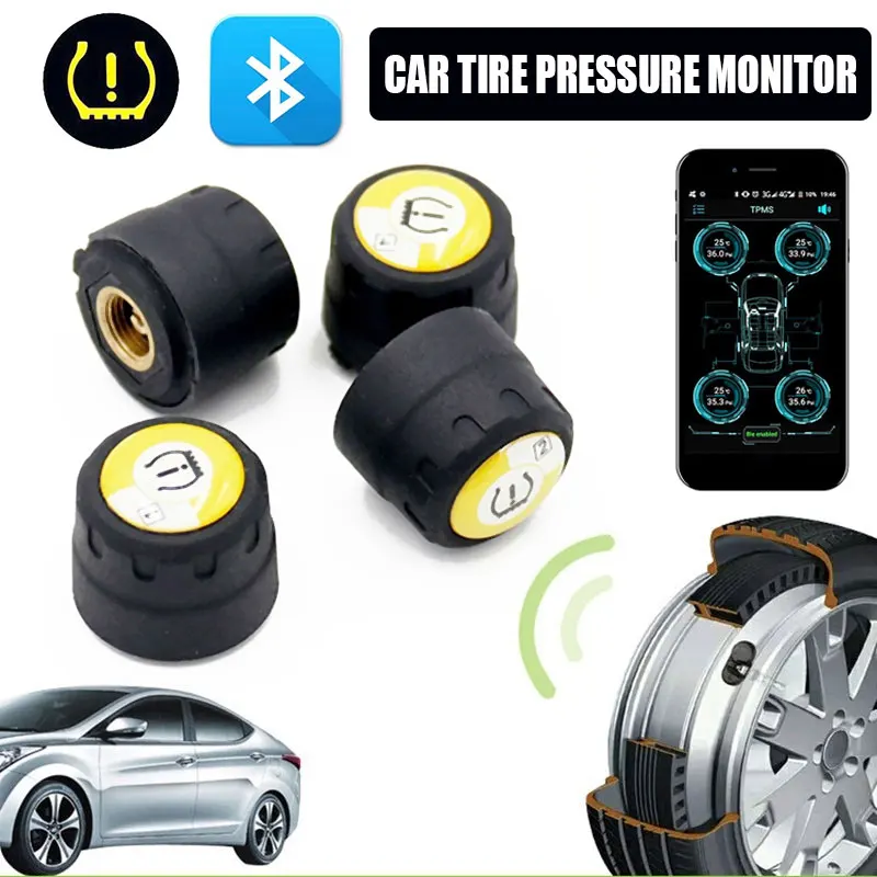 С 4 датчиками система мониторинга состояния шин через Bluetooth мобильный телефон