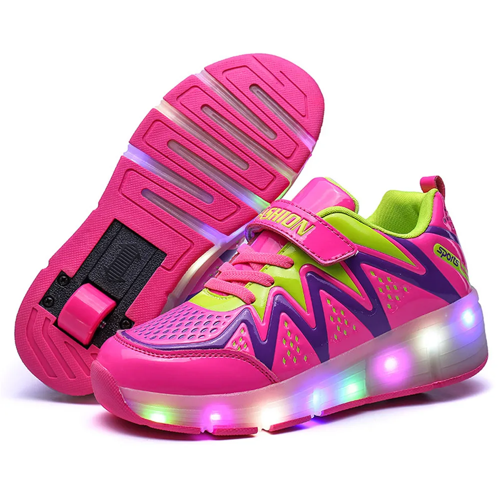 Kids Shoes Boy Running Sneakers Light Up Shoes Wheel Shoes Toddler Kids Anti-slip Shoes Fashion Design