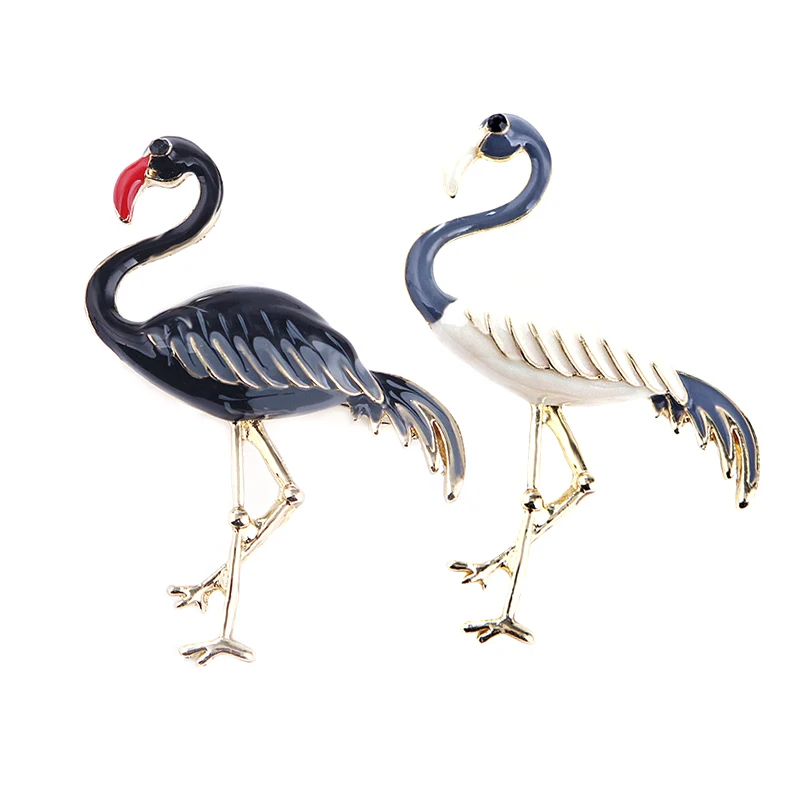 Cute Enamel Flamingo Brooches Unisex Women And Men Brooch Pin Bird Animal Broches Fashion Dress Coat Accessories | Украшения и