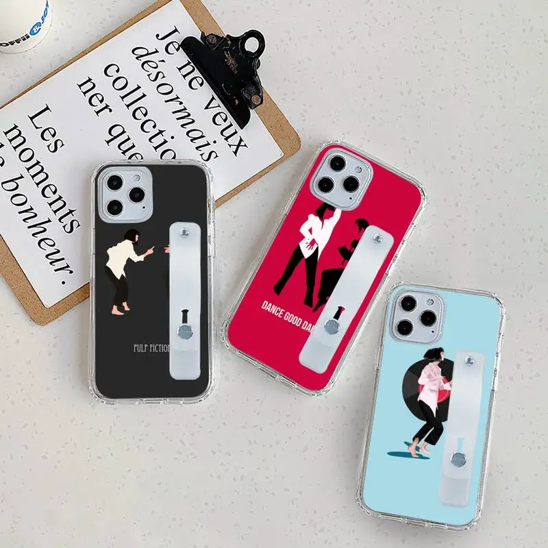 

Pulp Fiction soft Silicone Phone Case Wrist Strap For iPhone 7 8 11 12 X XS XR MINI Pro Max Plus Hand Band Transparent Clear