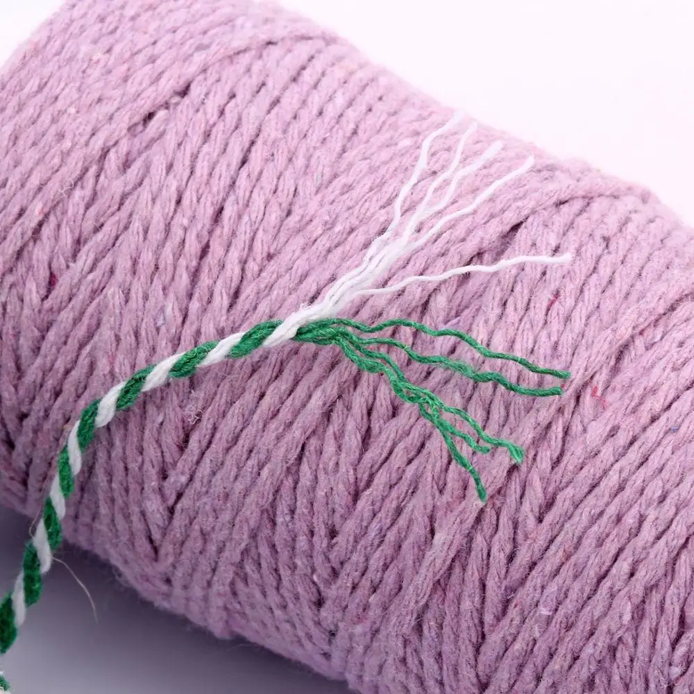 2 мм 2-слойная веревка из хлопка лента для подарка украшение на свадьбу Рождество