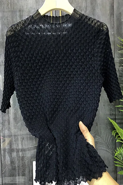 

2021 summer new style pineapple pattern sweater top women