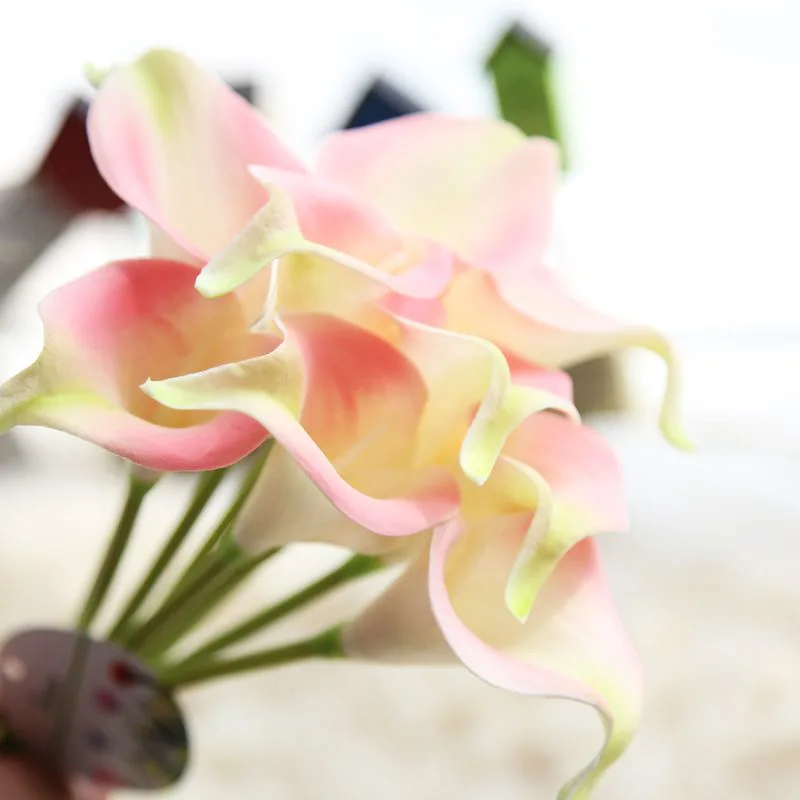 1PCS 5.5CM PU Artificial Flowers Calla Lily Bunch Fake Flower Bouquet Table Home Wedding Decoration Fall Decor | Дом и сад