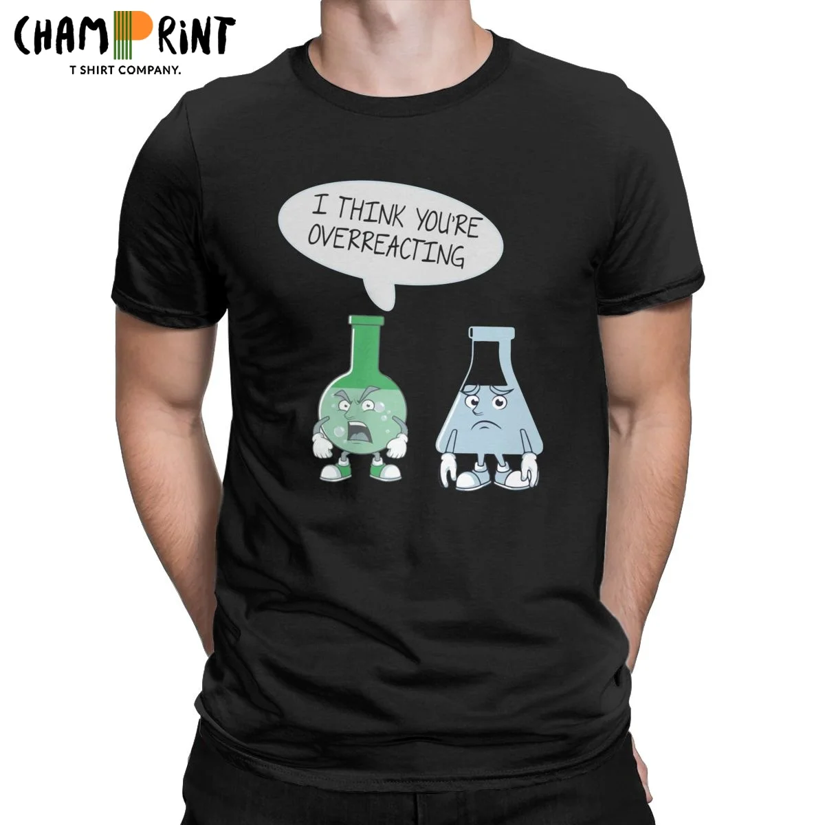 

Men's I Think You're Overreacting Funny Chemistry Gift T Shirts Science Cotton Tops Funny Round Neck Tee Shirt Gift Idea T-Shirt