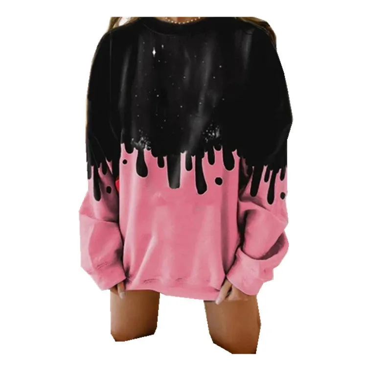 

Autumn and winter new women's printed fashion Sweatshirt Christmas Sweater Girl