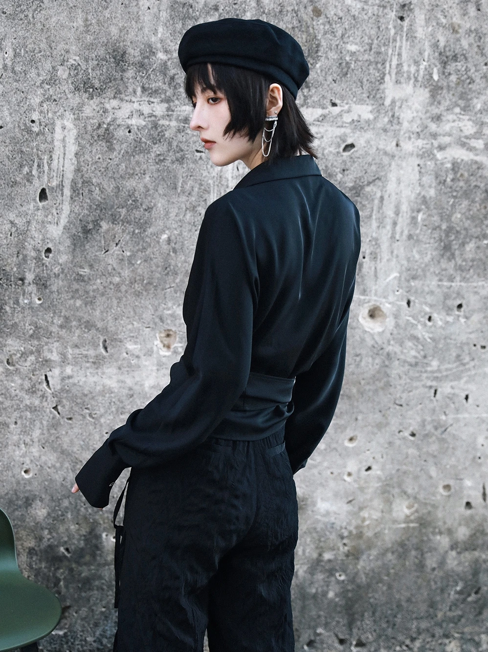 

IEQJ 2021 new spring and summer fashion women clothes turn-down collar full sleeves asymmetrical linen and cotton shirt WR07801