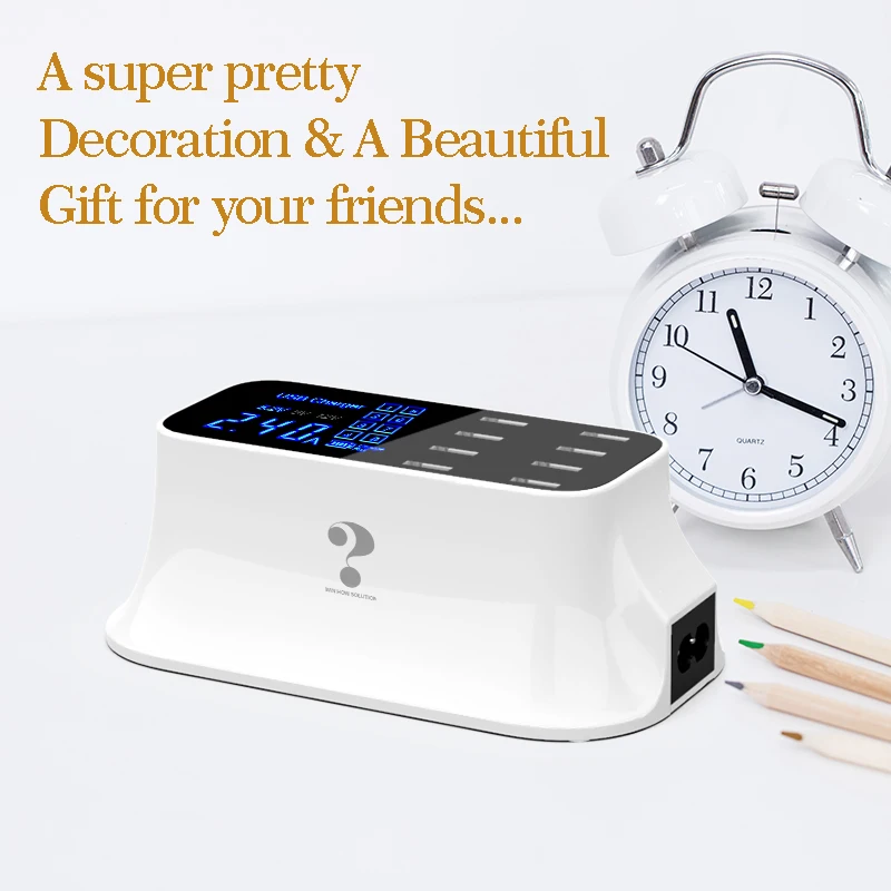 Новое модное Зарядное устройство USB с 8 портами светодиодный дисплей быстрая