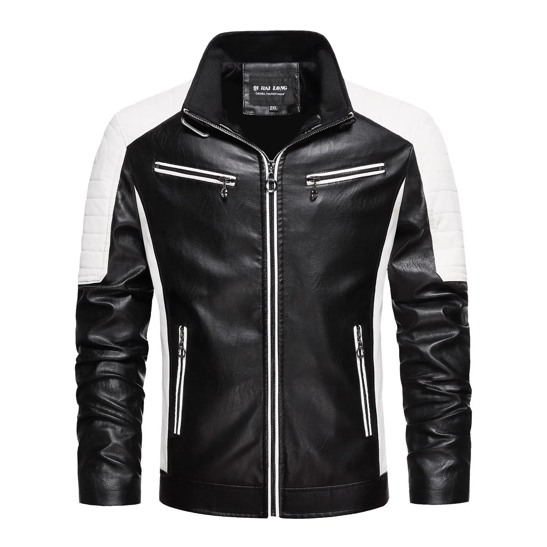 

2022 Men's Autumn and Winter Lapel Motorcycle Leather Jacket Youth Casual Multicolor Leather Jacket