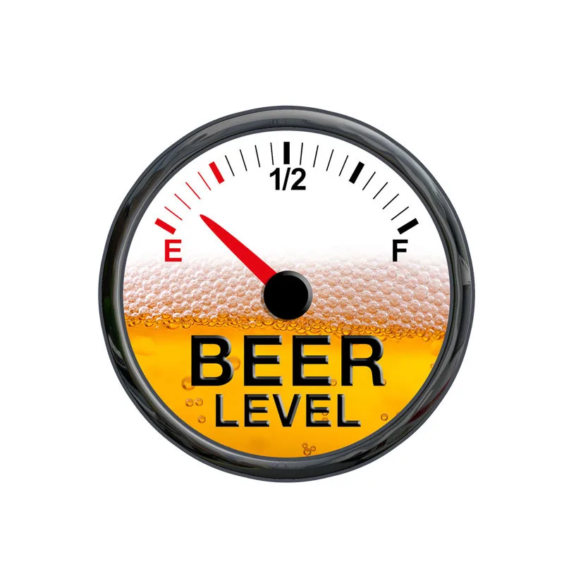 

New Car Sticker Beer Level Meter Gauge for Bumper Rear Windshield Suv Cover Scratch Decal Auto Exterior Decoration KK14*14cm