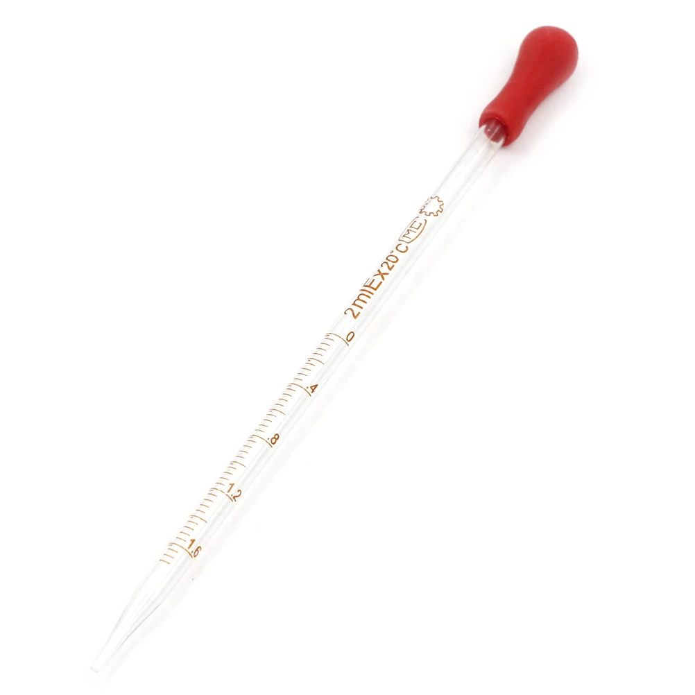 

1pc 0.5ml/2ml/3ml Transparent Red Rubber Head Glass Dropper Glass Pipette Lab Dropper Pipet With Scale Line