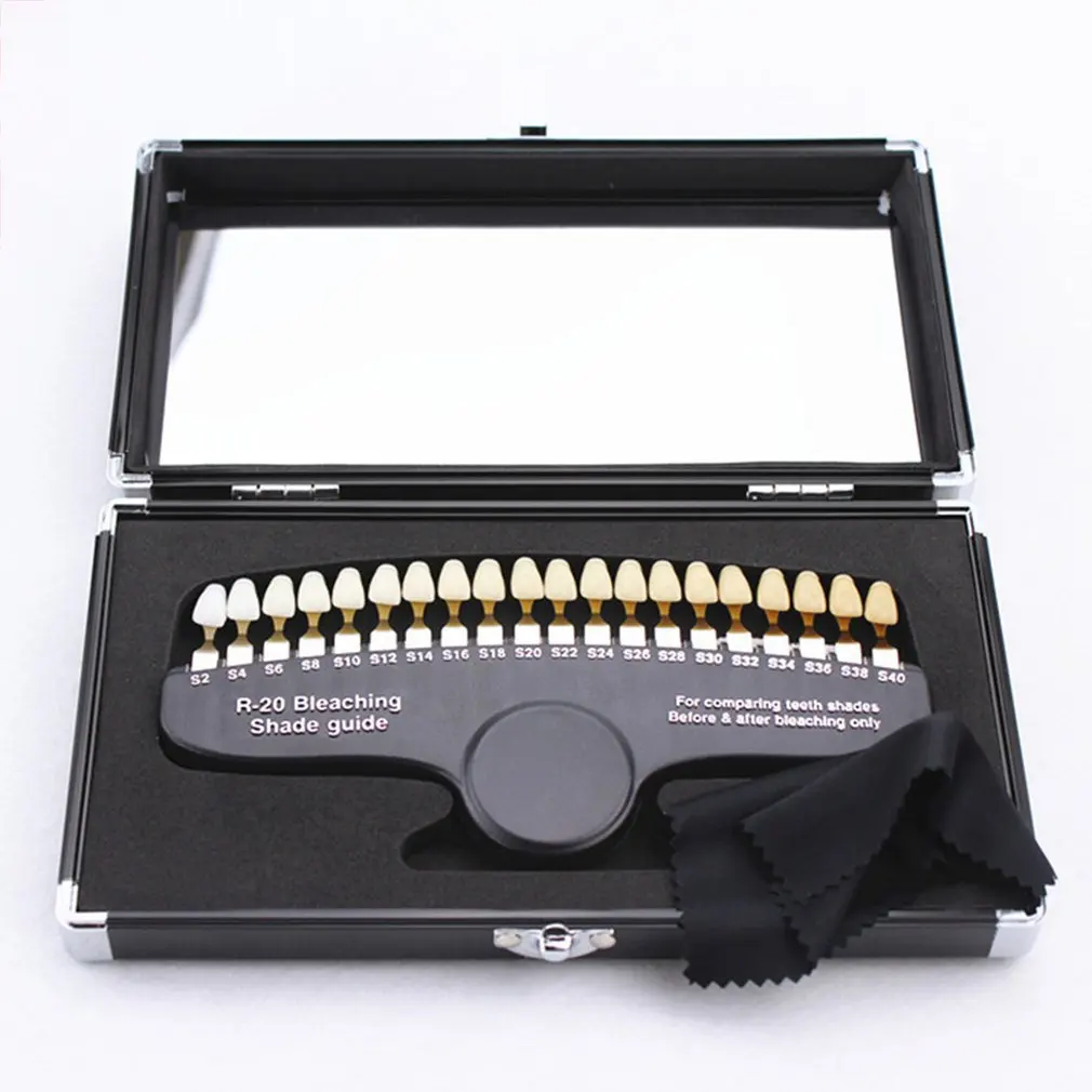

Teeth Whitening Set 20 Colors 3D Shade Guide Tooth Shade Chart Board Color Comparator White Bleaching Dental Plate