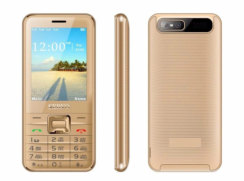 SERVO V8100 телефон с Quad SIM 4 sim-карты 4 ожидания Bluetooth фонарик 2,8 дюймов дешевый сотовый телефон - Цвет: Золотой