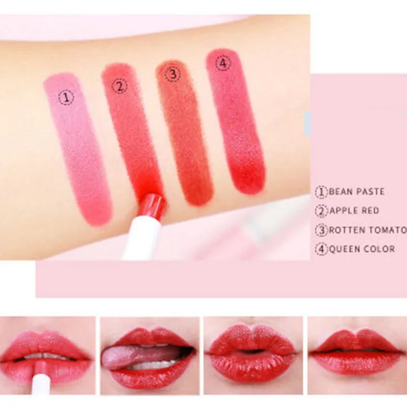 Хит 4 шт./компл. Для женщин помады комплект помидоры бобов Цвет не выгорает модные