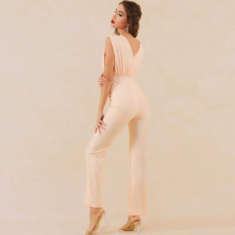 Женский офисный комбинезон без рукавов INDRESSME вечерние длинные брюки с глубоким v