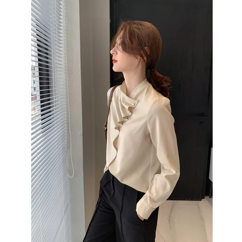 Весна 2021 Новинка рубашка Женский дизайн не популярный шикарный топ высокого