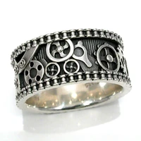 retro steampunk gear rings for motorcycle party personality finger ring fashion man women hip hop ring jewelry gifts