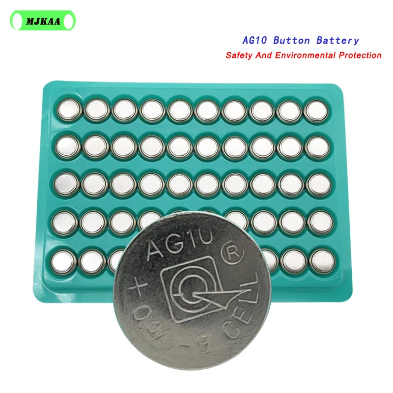 Дешевые 100 шт. AG10 LR1130 1130 SR1130 389A LR54 L1131 1,5 V Batteria батареи таблеточного типа Lr1130 MP3-плееры, игрушки, часы Батарея