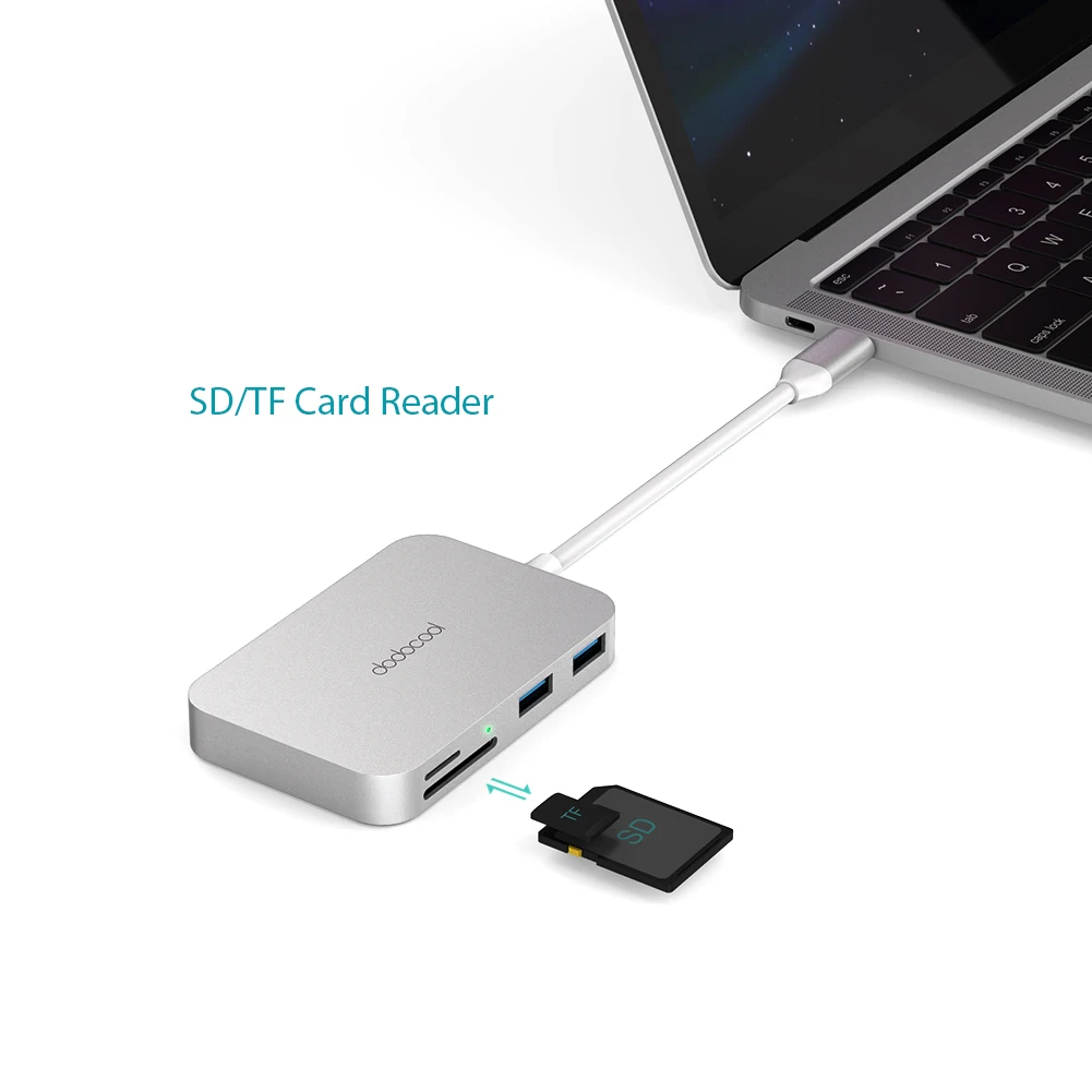 USB-концентратор dodocool 6 в 1 USB Type-C 3 0 для MacBook Pro Samsung Galaxy S9 Huawei P20 | Компьютеры и офис