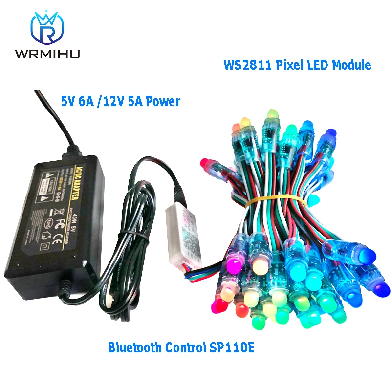 50pcs/lot WS2811 IC Full Color Pixel LED Module Light Perforated Lamp IP67BluetoothControl set Suitable for Billboard Decoration