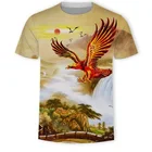 Мужская и женская летняя блузка с круглым вырезом и коротким рукавом, повседневная одежда в стиле пейзажа, из полиэстера, новинка 2021