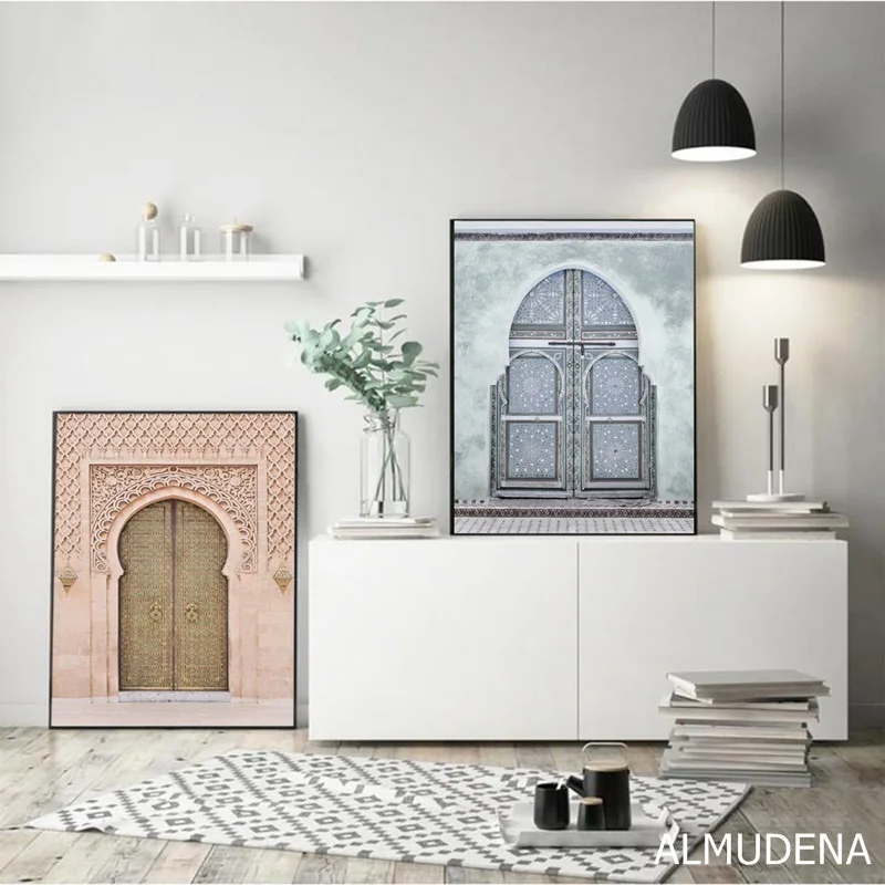 Современное настенное искусство древние ворота Марокко дверь холст живопись