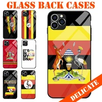 tempered glass for samsung a20 50 70 m20 30 s7 s8 s9 s10 lite edge plus note uganda flag coat of arms map dna phone cases