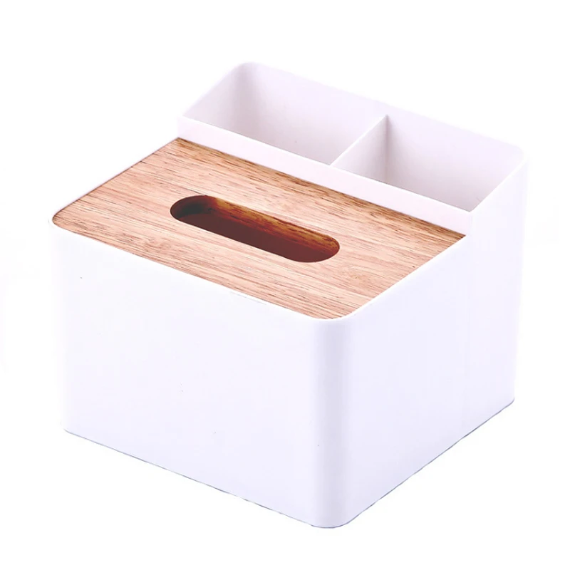 Многофункциональная коробка для салфеток из массива дерева двухцветная