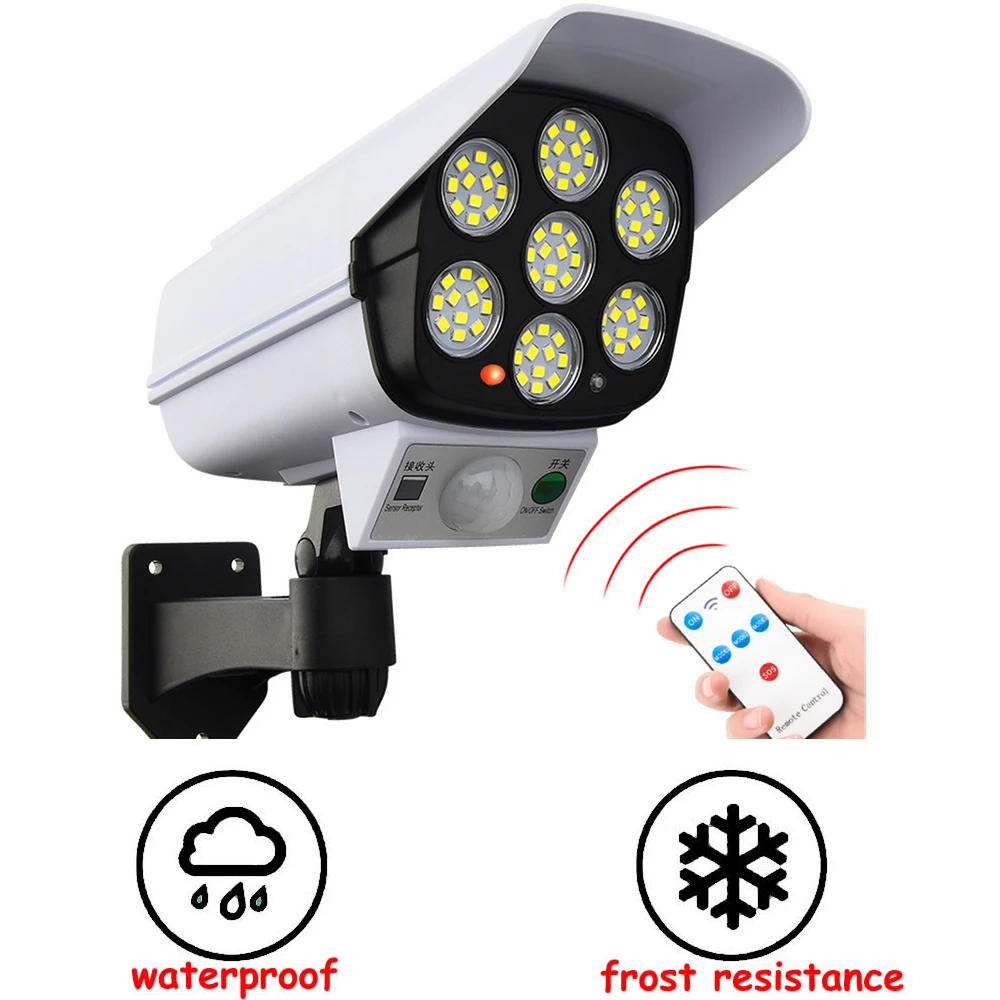 

remote solar fake monitor dummy camera Lamp Outdoor Torch Lights Safety Waterproof Garden Décor street security lighting motion