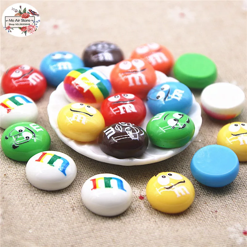 Кавайные кабошоны из смолы M Beans шоколадные конфеты с плоским основанием