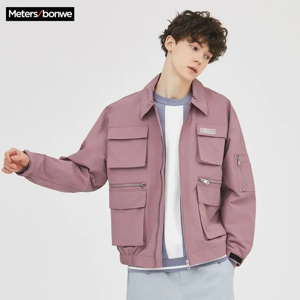 Metersbonwe весна 2020 новинка мужские повседневные Комбинезоны куртки Мужская модная куртка с отворотом и