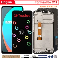 original display for realme c11 lcd 10 touches screen replacement with frame for realme c 11 c11 rmx2185 lcd 6 5 inch test good