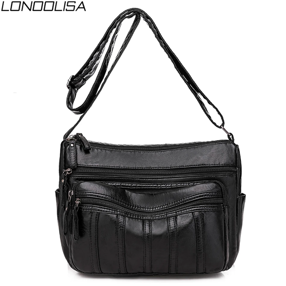 Повседневная женская сумка через плечо из мягкой искусственной кожи сумки для