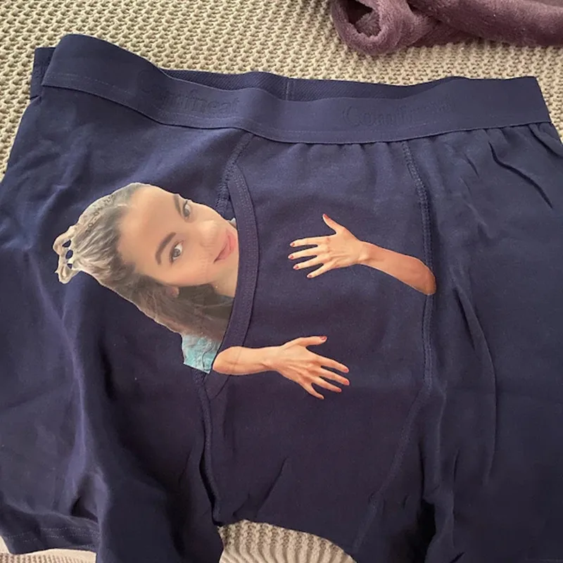 Custom Face Men Print Boxer Briefs Personalized Customize Photo Funny Slogan Husband stocking stuffer for him valentines gifts | Дом и сад