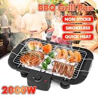 220V Outdoor Portable Smokeless Electric Pan Grill BBQ Stove Electric Griddle Barbecue Temperature Mode for Home Camping