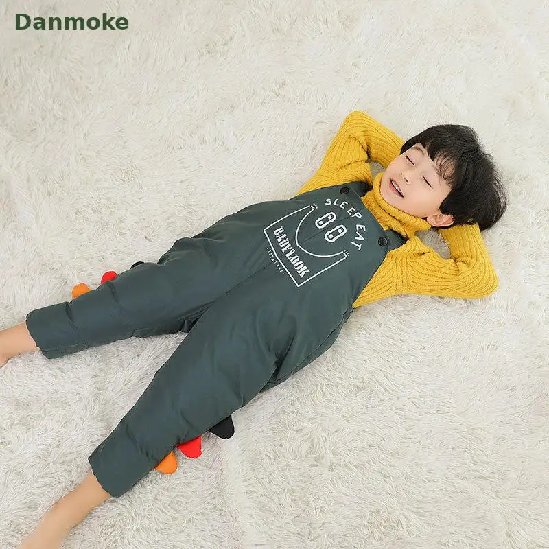 Danmoke/детские штаны утепленные хлопковые узкие для девочек маленьких мальчиков